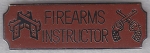 FIREARMS INSTRUCTOR Silver on Brown Award Bar Uniform Pin